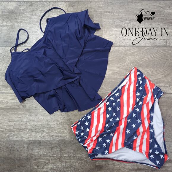 CharmLeaks Flounce High Waist Bikini Swimsuit Size XL - Picture 1 of 4